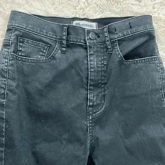 Madewell Women’s stretchy black wax coated skinny skinny pant Size 25 - Picture 4 of 6